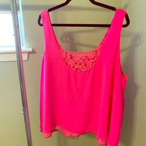 Hot Pink Rachel Roy lace Tank